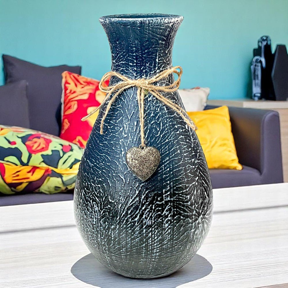 Jarrón Decorativo Home Elegance de Cerámica – Azul / 24 cm - Home Elegance - Titan.com.pa - 2100000453283