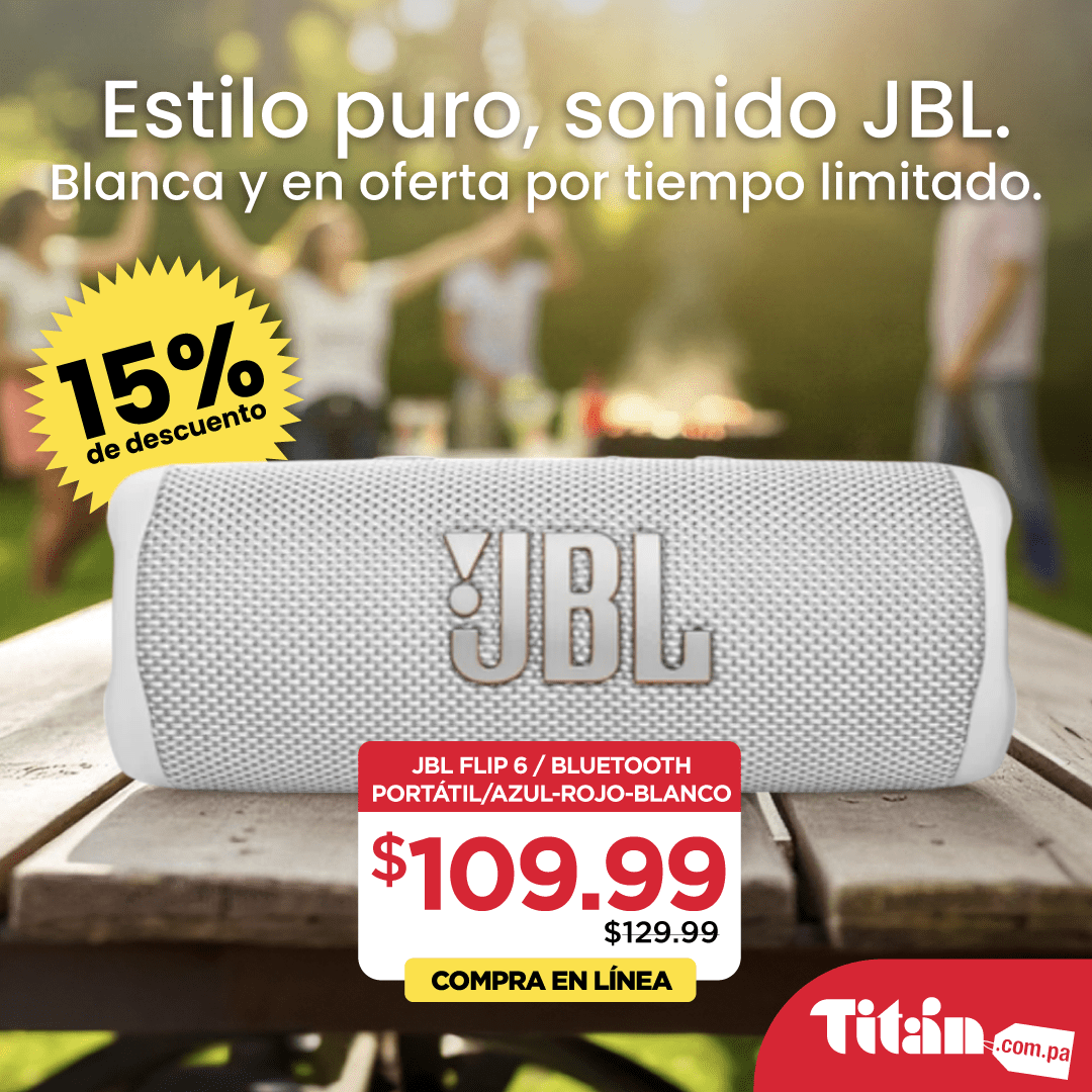 JBL Flip 6 / Bluetooth / Portátil - Blanca - JBL - Titan.com.pa - 050036384445