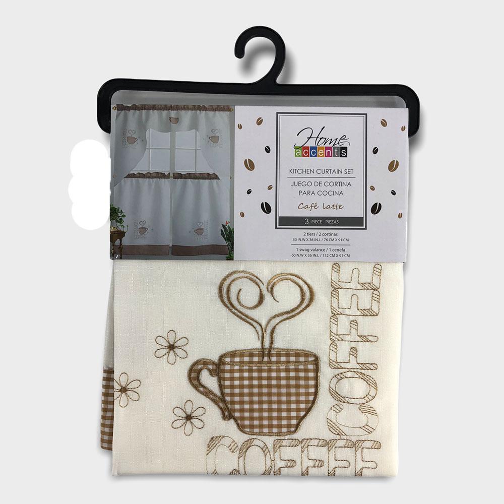 Juego de Cortina Home Accents Café Latte de 3 Piezas
