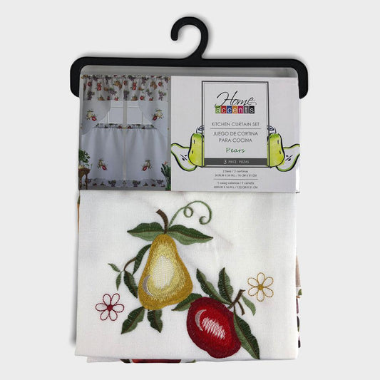Juego de Cortina Para Cocina Pears 3 Piezas
