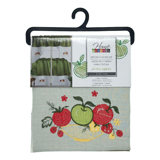Juego de Cortinas Home Accents para Cocina 60" X 36" Set 3Pza