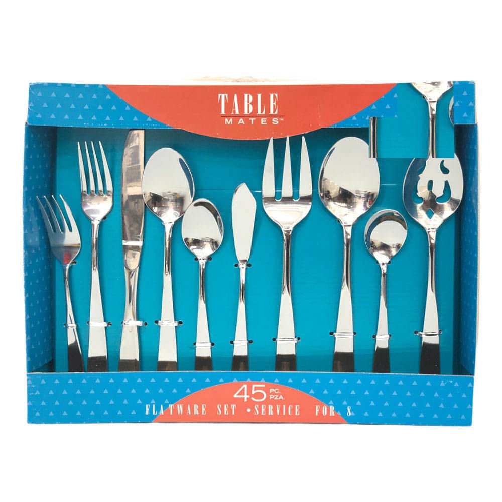 Juego de Cubiertos Bellamo 45 Piezas de Acero Inoxidable