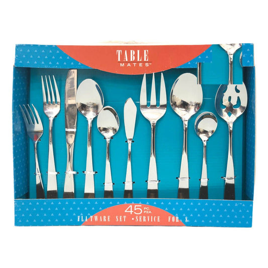 Juego de Cubiertos Bellamo 45 Piezas de Acero Inoxidable