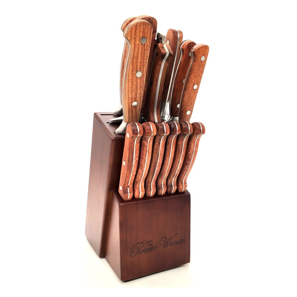 Juego de Cuchillos The Pionner Woman Con Base de Madera 14 Piezas