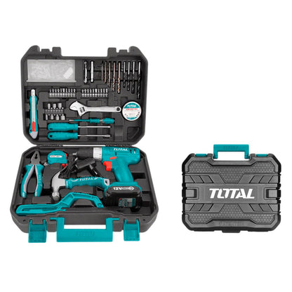 Juego de Herramientas Total 128 Piezas con Taladro Inalámbrico 12V - Total - Titan.com.pa - 6941639841265