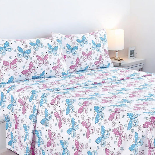 Juego de Sábana Butterfly Home Accents Microfibra de 4 Piezas - Queen - Home Accents - Titan.com.pa - 7453100821908