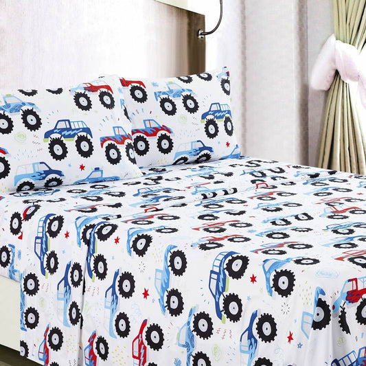 Juego de Sábana Cars Home Accents Microfibra de 4 Piezas - Queen