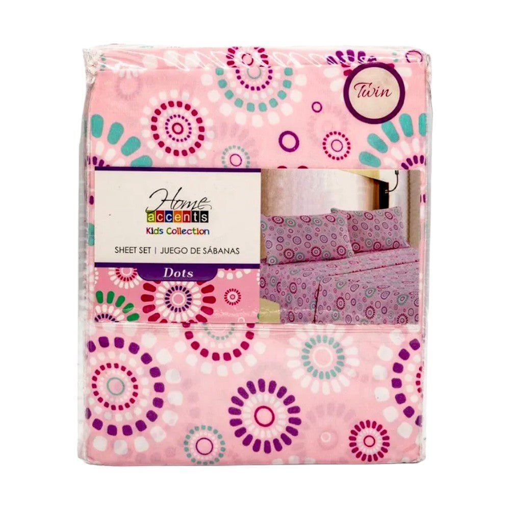 Juego de Sábana Dots 3 Piezas Home Accents de Microfibra - Twin - Home Accents - Titan.com.pa - 7453100822127
