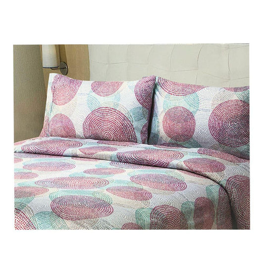 Juego de Sábanas Spa Lush Coral Estampado - Twin