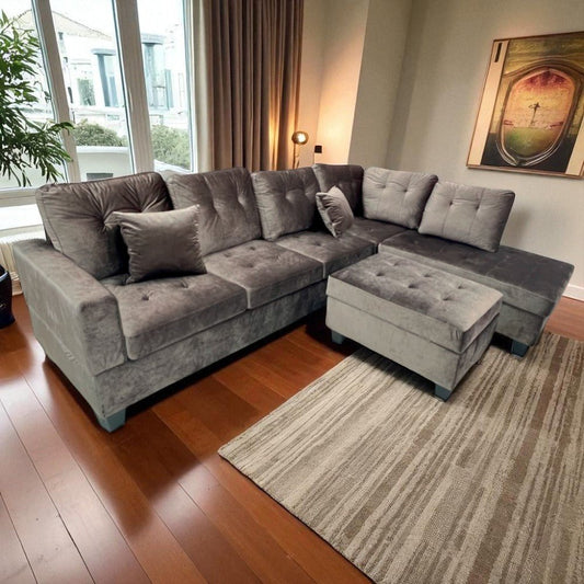 Juego De Sala Elements Furniture Forma L Brown - Elements Furniture - Titan.com.pa - 2100000672288