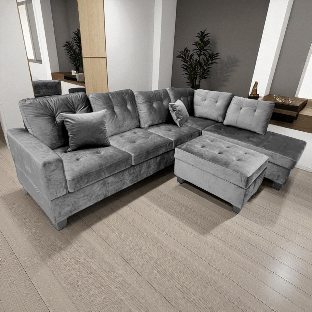 Juego De Sala Elements Furniture Forma L D - Grey - Elements Furniture - Titan.com.pa - 2100000168101