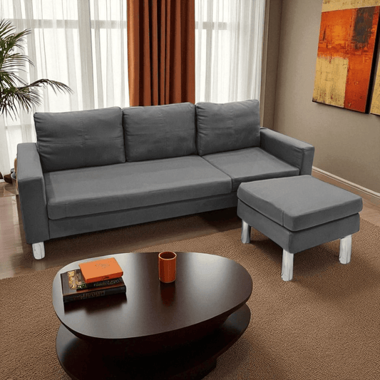 Juego De Sala En Forma De L 2 Piezas DK Grey Elements Furniture - Elements Furniture - Titan.com.pa - 2100000055838