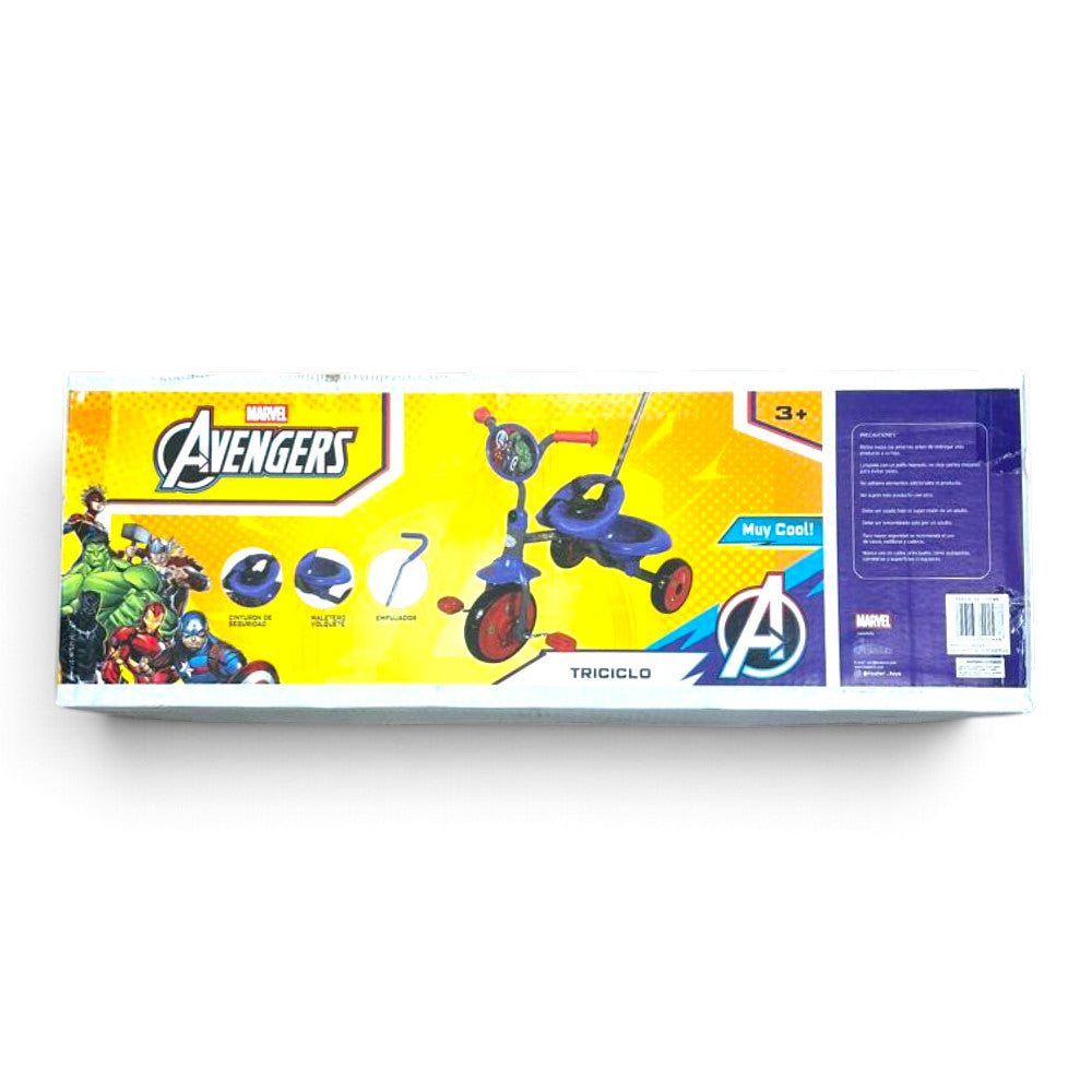 Triciclo Avengers con Canasto, Cinturón y Guía