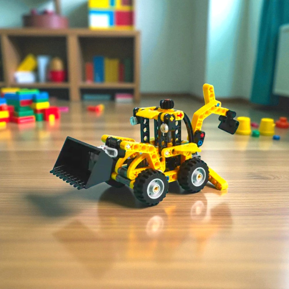 Bloques LEGO Cargadora Retroexcavadora