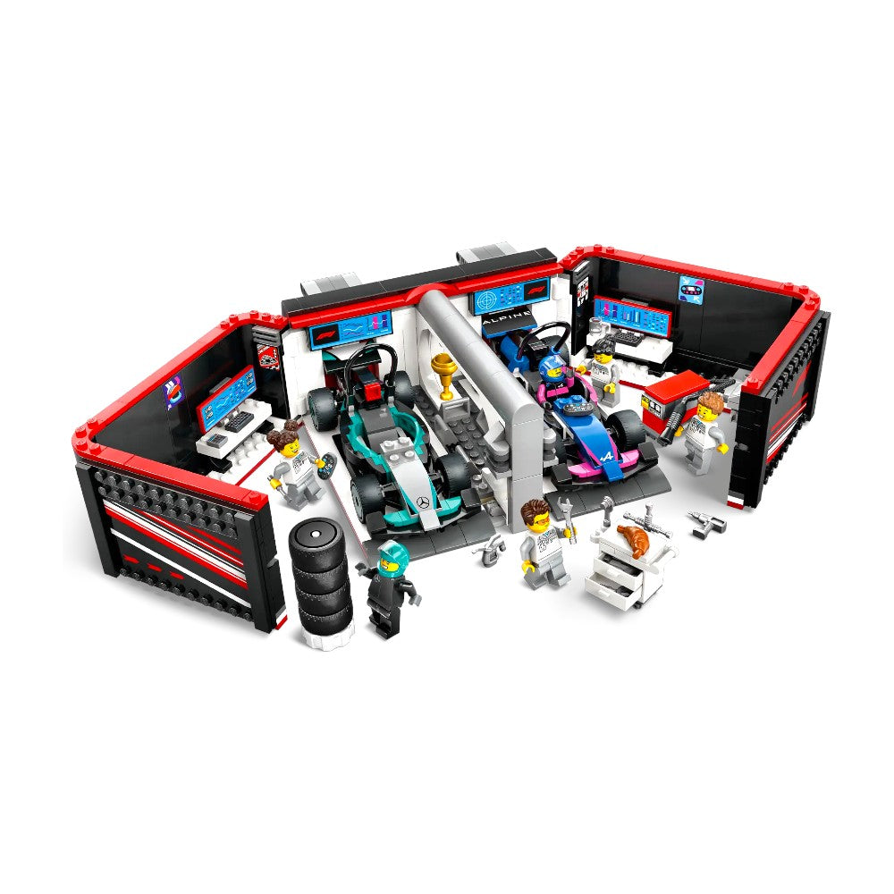 Bloques LEGO Taller de F1® con Autos Mercedes-AMG y Alpine