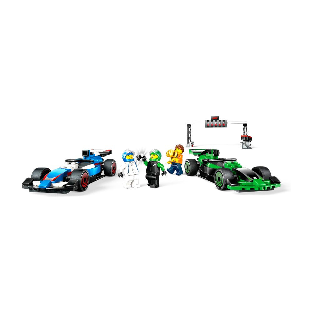 Bloques LEGO Parrilla de F1 con Autos de Carreras VCARB y Sauber