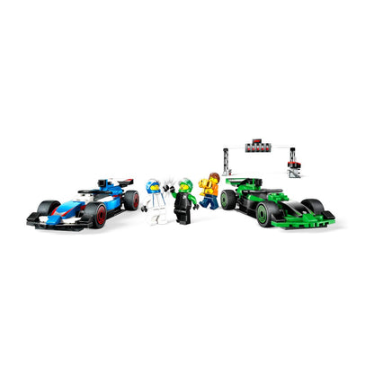 Bloques LEGO Parrilla de F1 con Autos de Carreras VCARB y Sauber