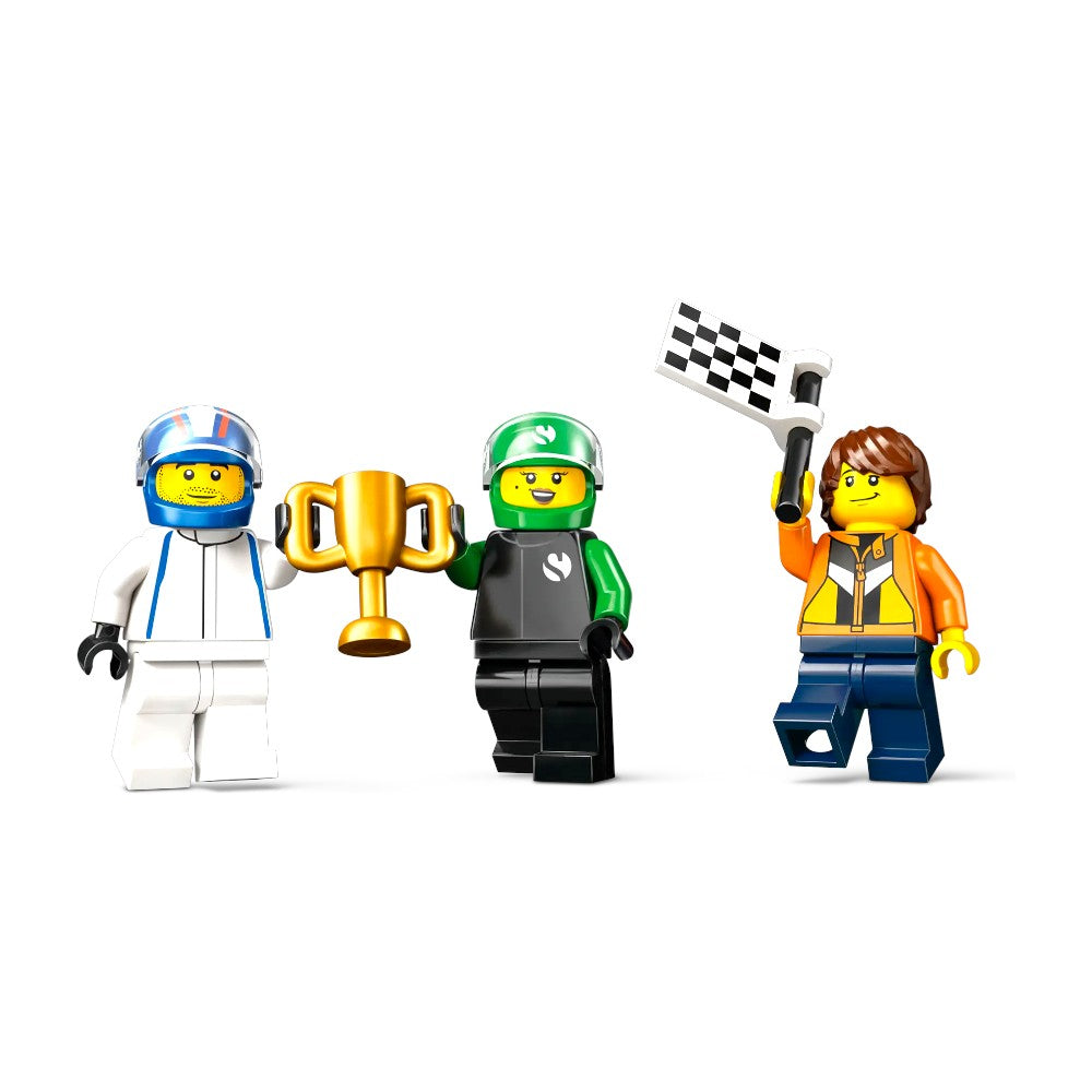 Bloques LEGO Parrilla de F1 con Autos de Carreras VCARB y Sauber