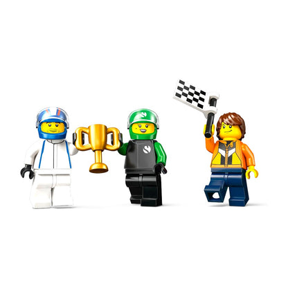 Bloques LEGO Parrilla de F1 con Autos de Carreras VCARB y Sauber