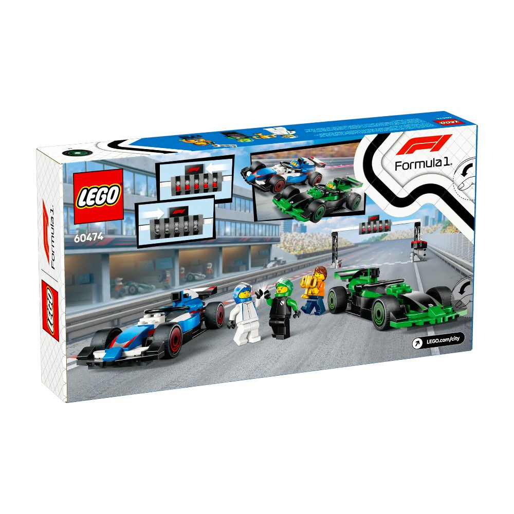 Bloques LEGO Parrilla de F1 con Autos de Carreras VCARB y Sauber