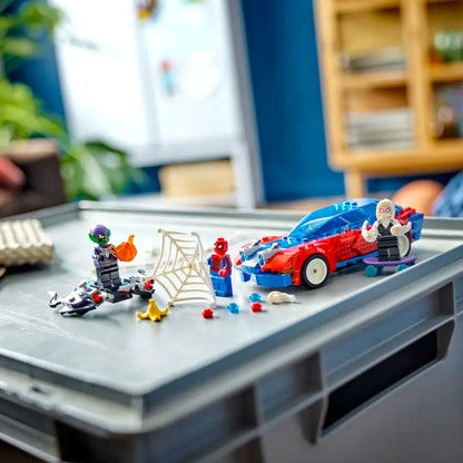 Bloques LEGO Coche de Carreras de Spider-Man y Duende Verde