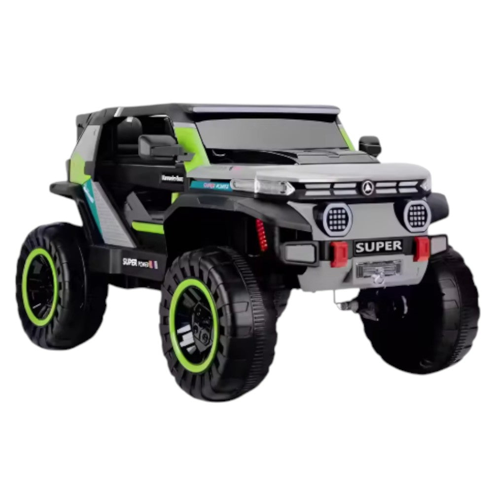 Carro Recargable R/C Gris/Verde 12V