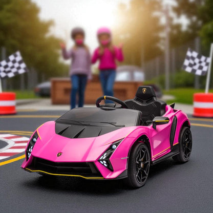 Carro Recargable Lamborghini W/RC Rosa 12V