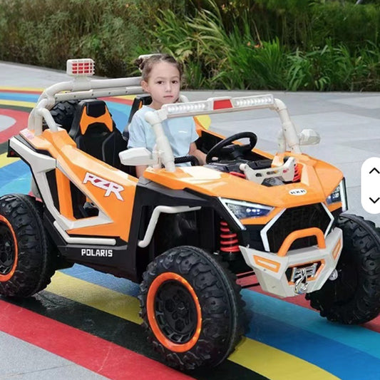 Carro Recargable RZR Para Niños / 12V / Control Remoto / Naranja
