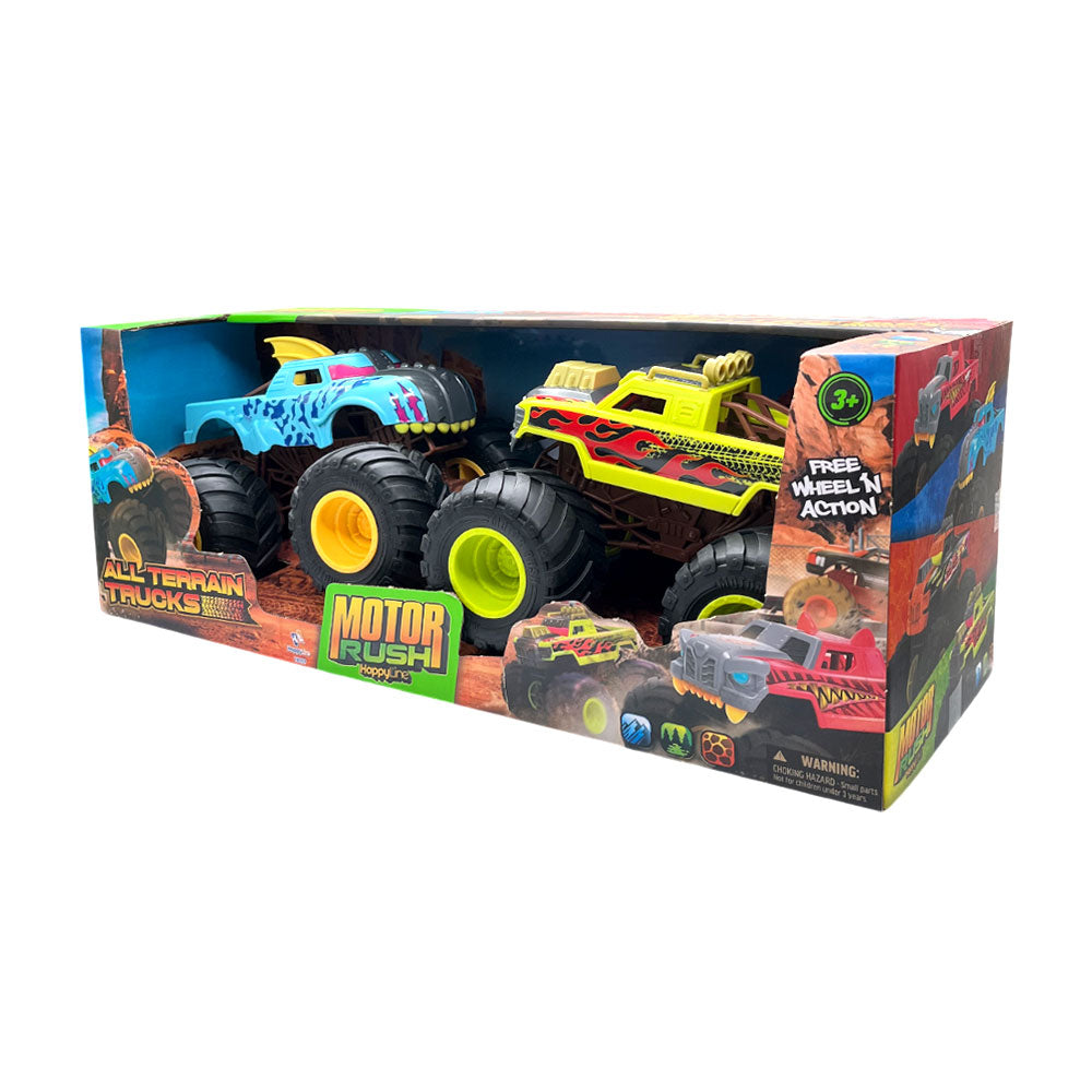 Juego 2 Camionetas Todo Terreno Motor Rush Happy Line 25 Cm Surtido