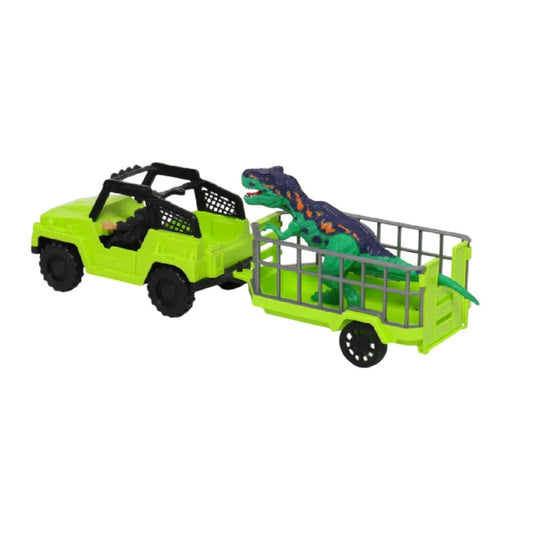 Figura Set Dinosaurio c/ Auto y Accesorios / Dino Troop Kids