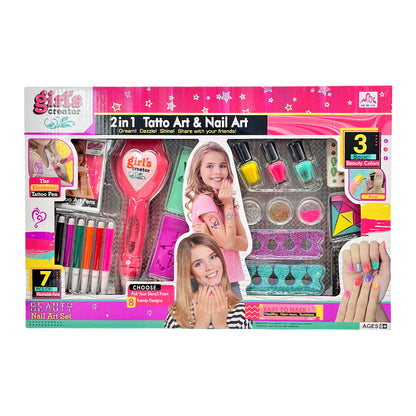 Juego De 2 En 1 De Tatuajes Y Uñas Girls Creator
