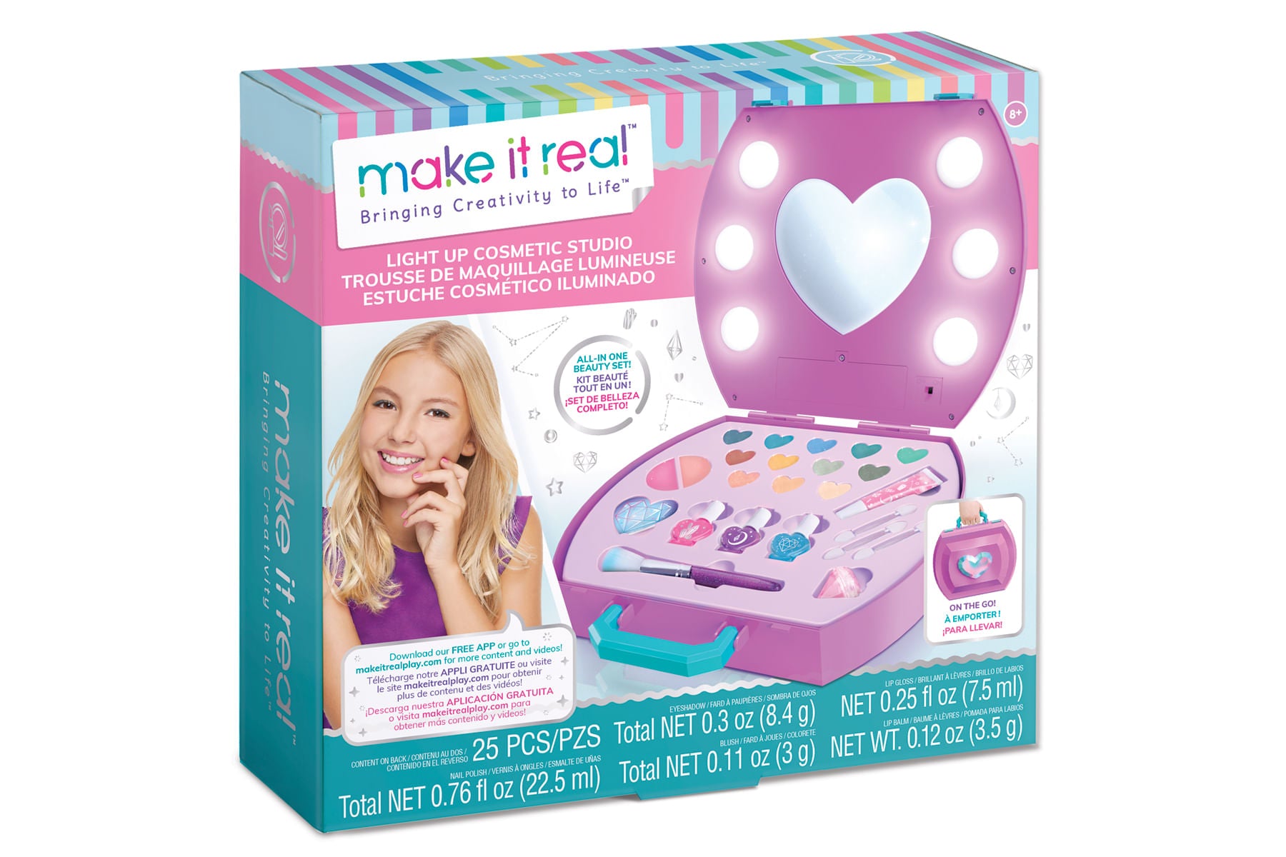 Set De Maquillaje Con Estuche Iluminado Make It Reall