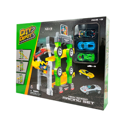 Juego Ciudad De 4 En 1 C/Accesorios