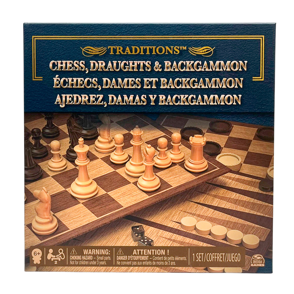 Ajedrez, Damas y Backgammon Spin Master Games – Set 3 en 1