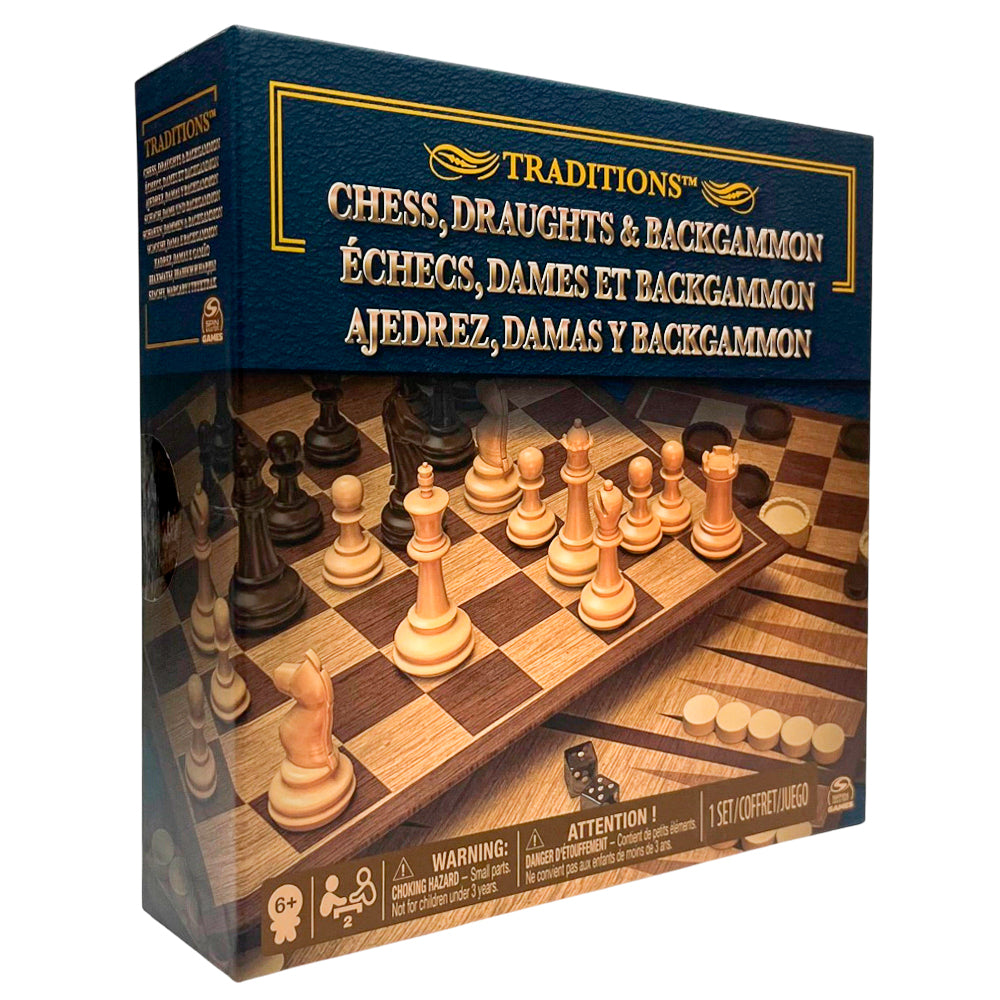 Ajedrez, Damas y Backgammon Spin Master Games – Set 3 en 1
