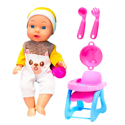 Muñeca Bebé con Silla de Comer / Surtida