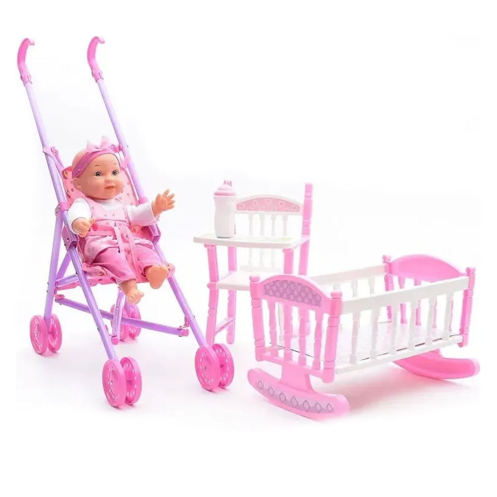 Muñeca Bebé con Cuna - Silla - Coche / Star Toys
