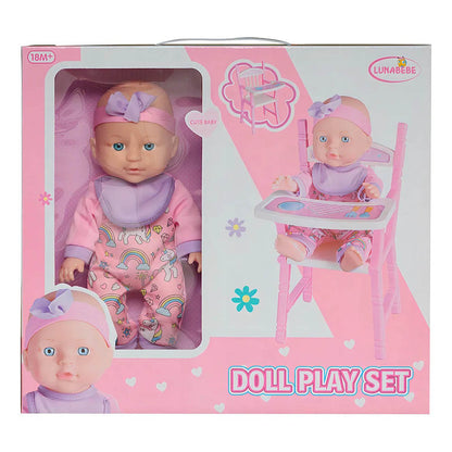 Muñeca Bebé 30 cm con Silla Alta / Star Toys