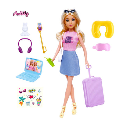 Muñeca Fashion Viajera con Accesorios / Anlily