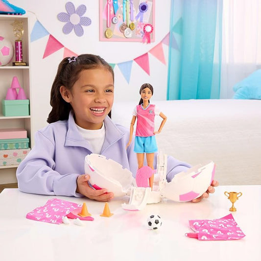 Barbie Career Burst Soccer con balón y accesorios