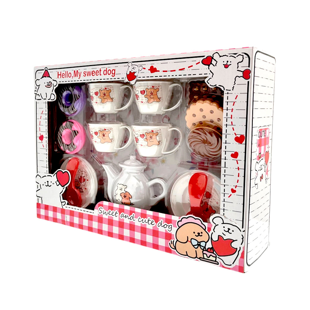 Set My Sweet Dog con tazas y tetera