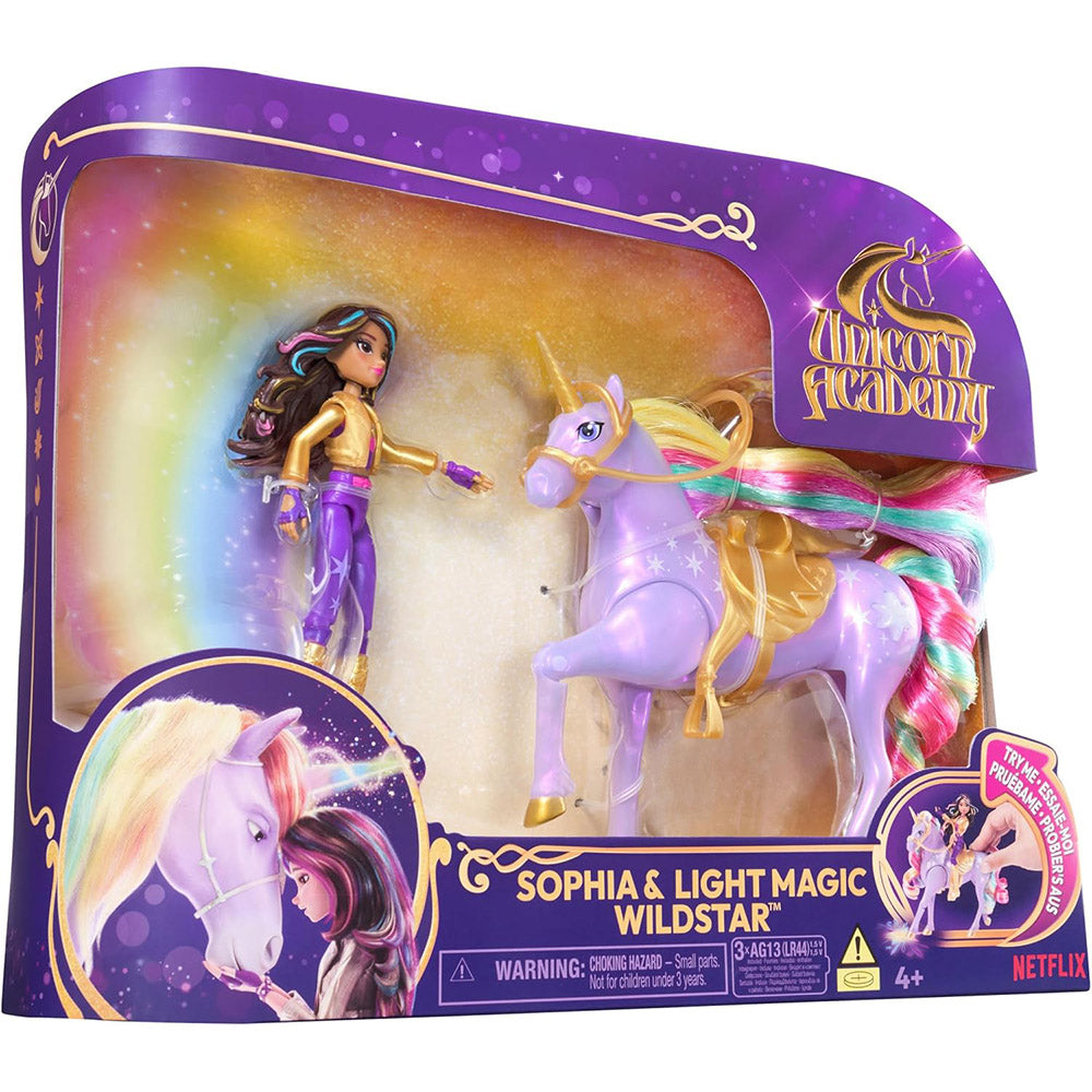 Muñeca Sophia & Wildstar con Luces – Unicorn Academy