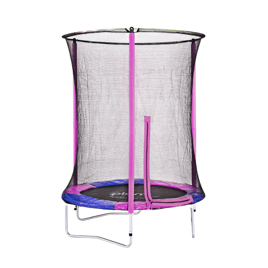 Trampolín Infantil 4 Pies Rosa/Morado con Malla de Seguridad