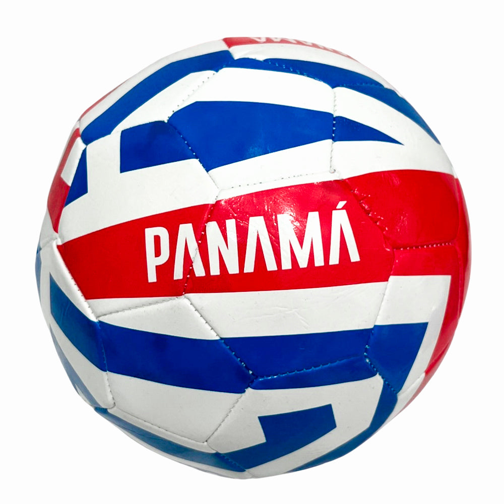 Balón de fútbol N.° 5 Panamá blanco azul y rojo