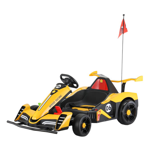Carro Recargable Go-Kart Amarillo 12V Overseas
