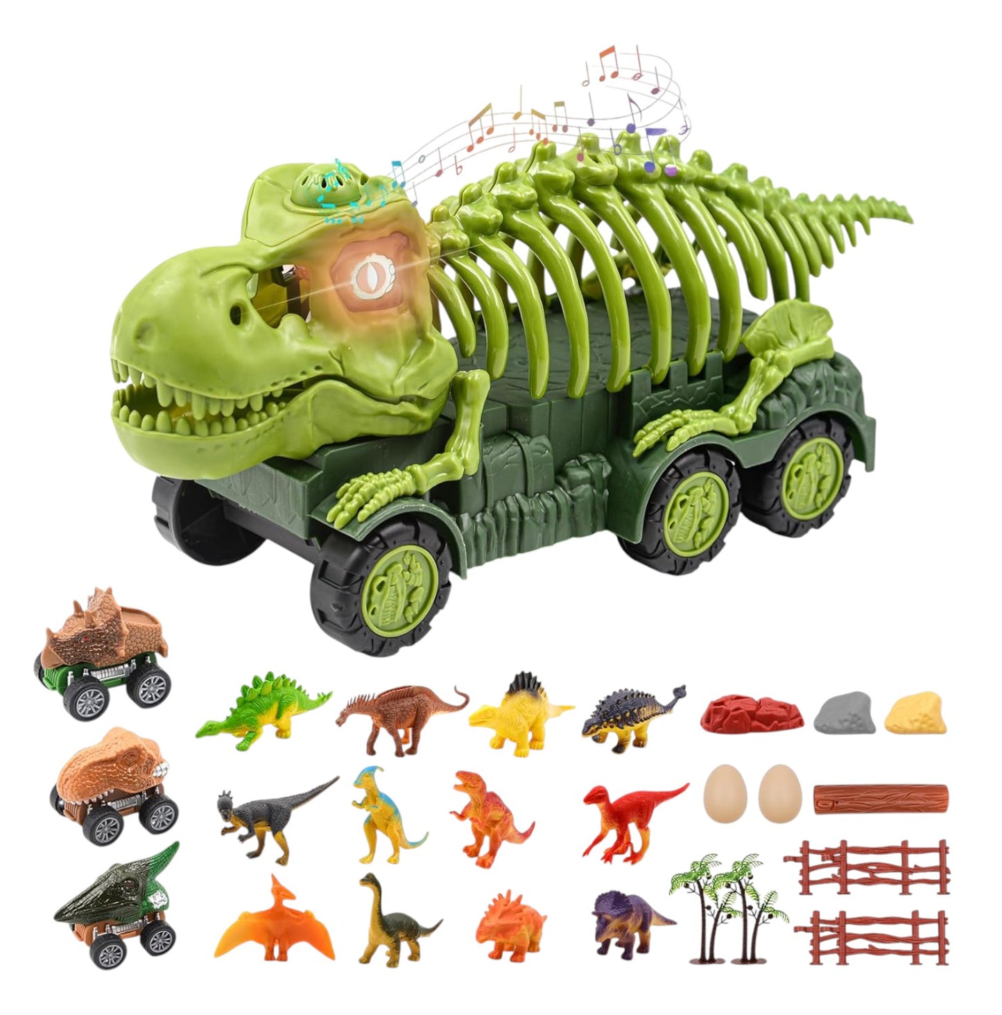Carro De Hueso Dinosaurio Acústico-Óptico C/Accesorios-Surtido