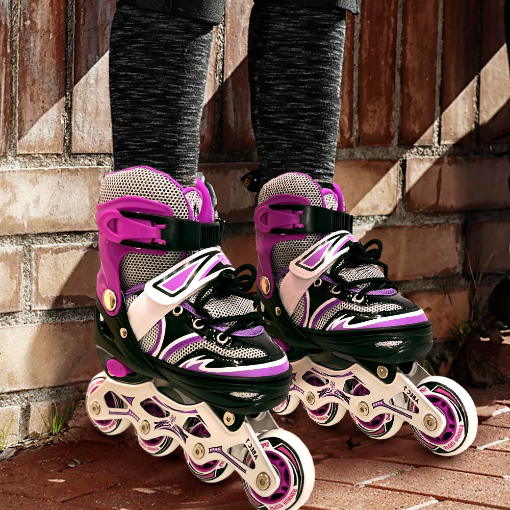 Patines en Línea de Cuatro Ruedas Ajustable Talla 31 - 34 - Surtido