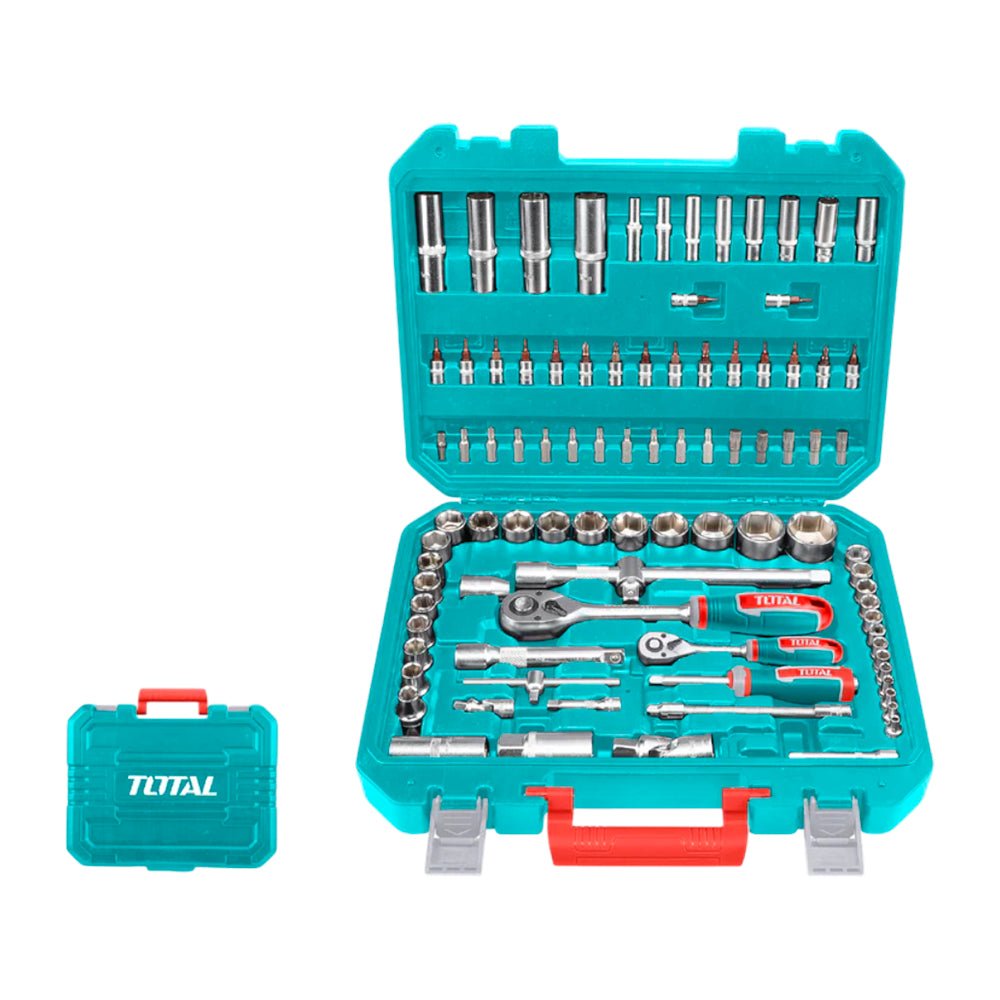 Kit de Dados Socket Ratchet Mango 1/4" Y 1/2" Cr - V 72T / Set 94 Piezas - Total - Titan.com.pa - 6942210221513