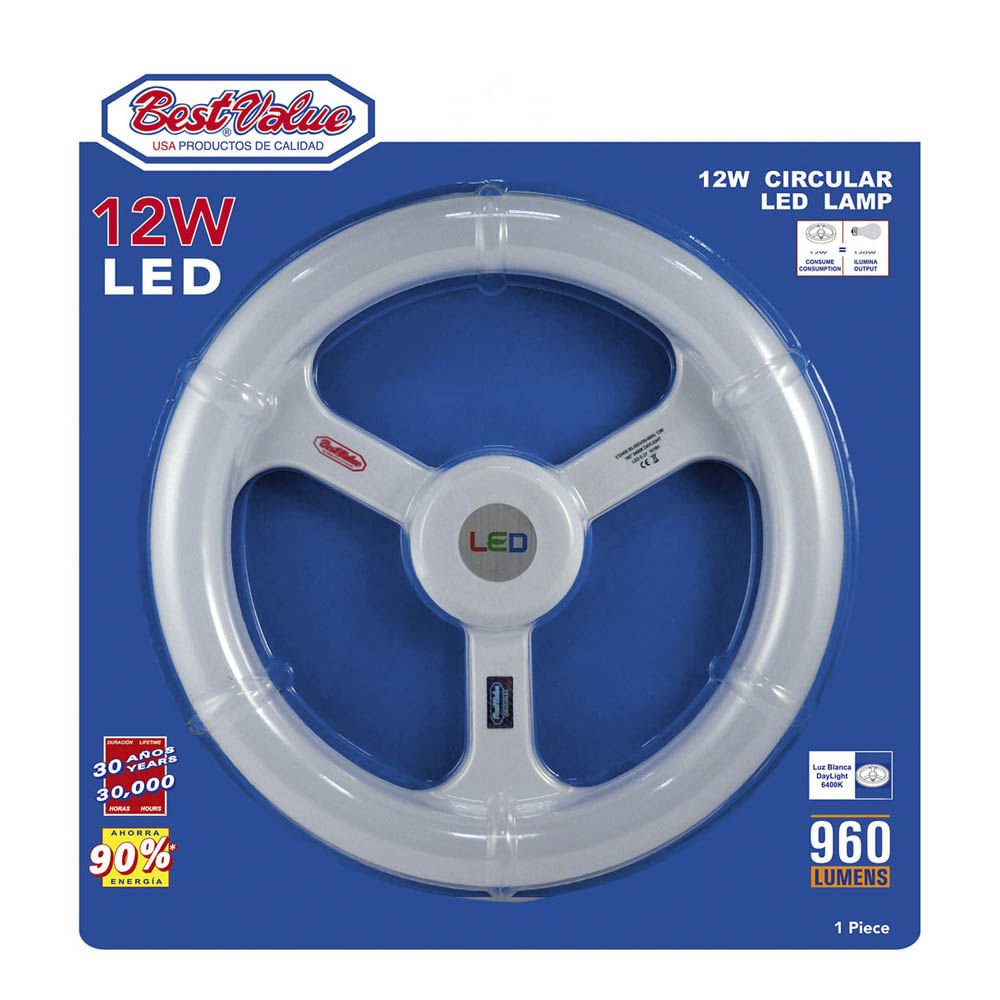 Lampara Led Circular Best Value 12W en Blíster