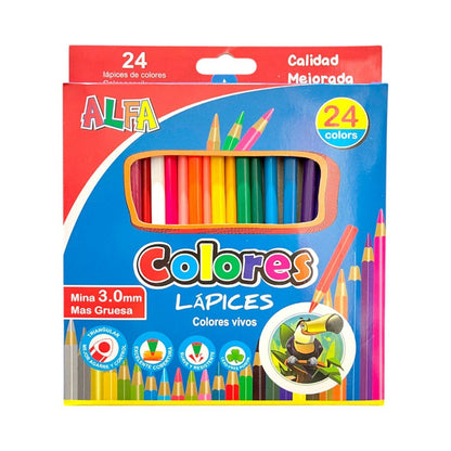 Lápices de Colores Alfa / Triangular / 24 Unidades - Alfa - Titan.com.pa - 2014122414360